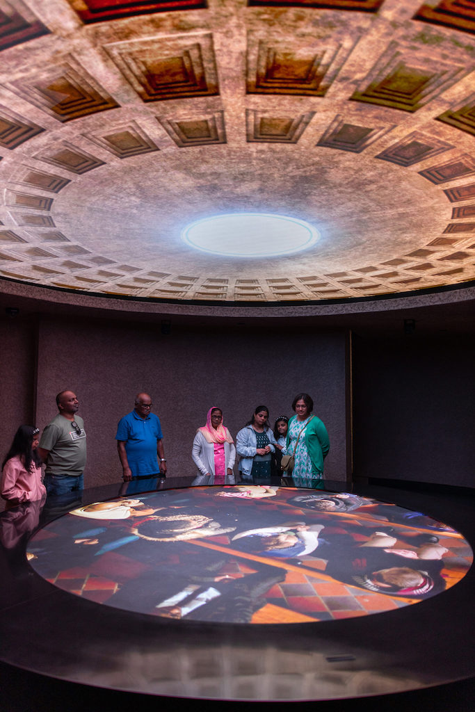 Abrahamic Family House Ceiling and Table projection