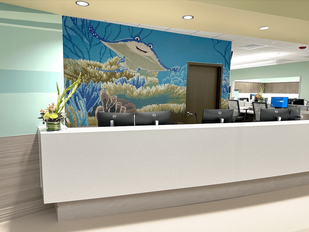 Desk with finding nemo wall art