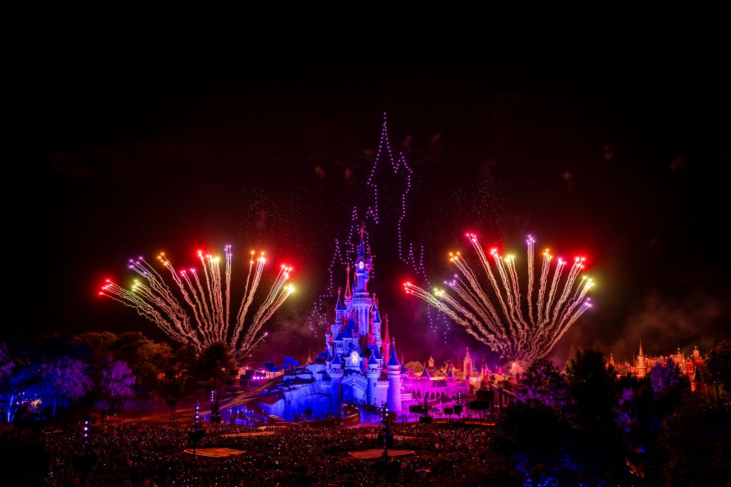 The Bastille Day Fireworks - castle drones
