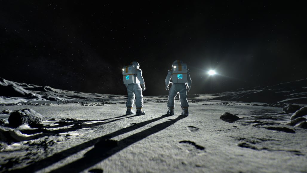 moonbase astronaughts on moon