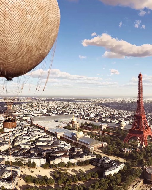 Paris Time Travel - aerial view of paris