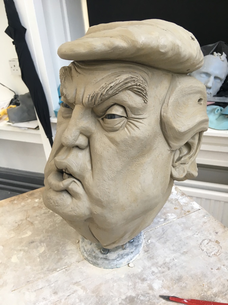 Robotic Donald Trump - heads sculpture